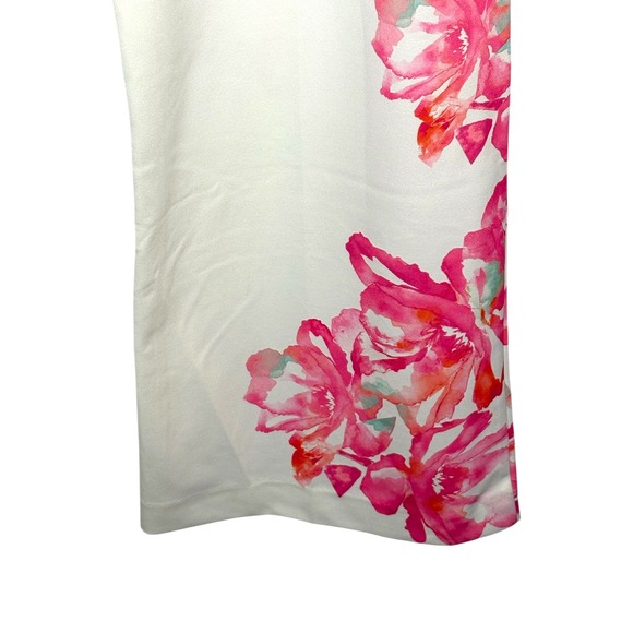 INC International Wide Leg Pants White Floral Print White Pink Size‎ 18 NWT - Picture 7 of 11